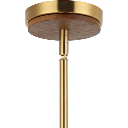 Desert Flyer Convertible Pendant/Semi-Flush by Varaluz in satin brass, medium walnut. Made from unique in a modern style.