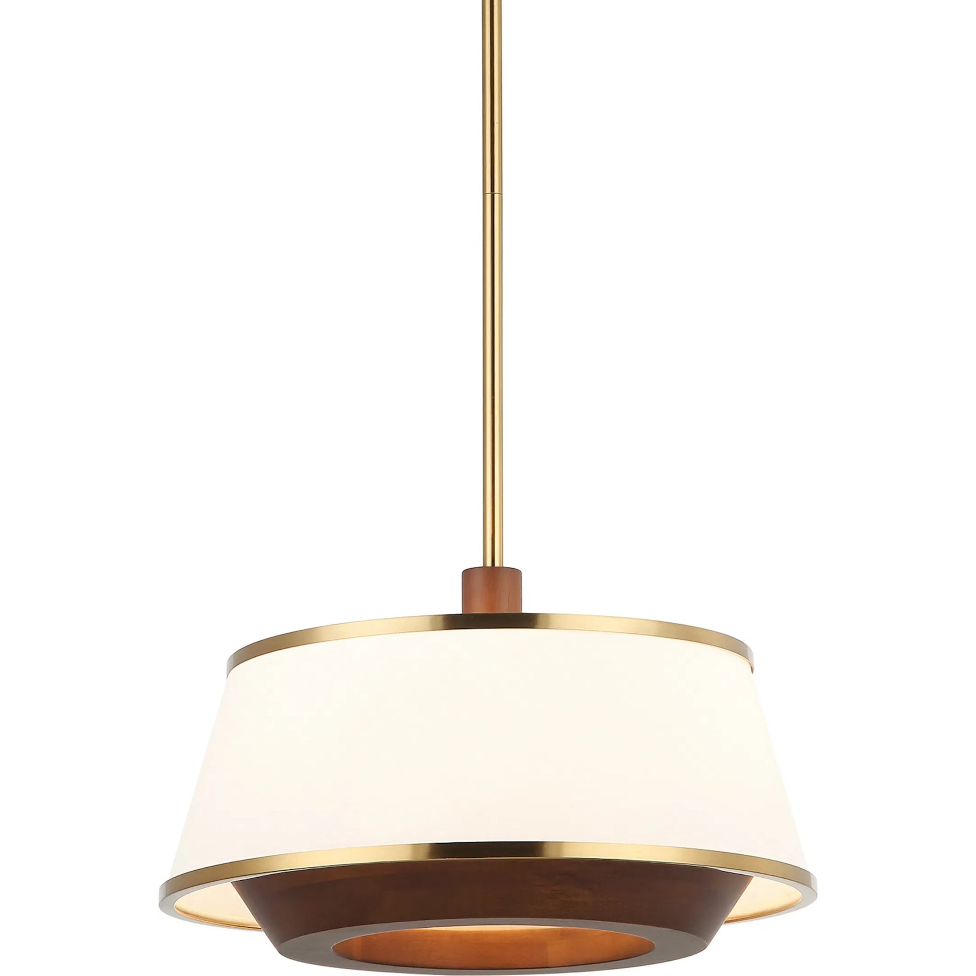 Desert Flyer Convertible Pendant/Semi-Flush by Varaluz in satin brass, medium walnut. Made from unique in a modern style.