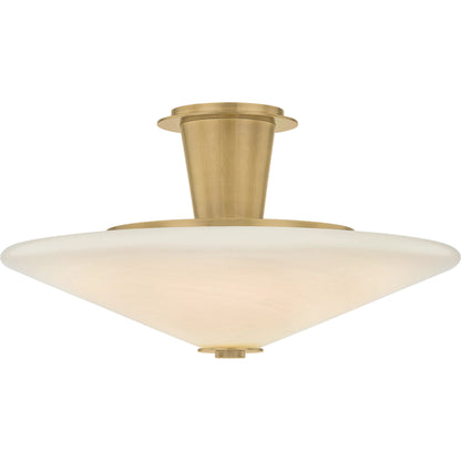 Cologne 1-Light Flush Mount by Corbett in vintage brass. Made from brass in a transitional style.