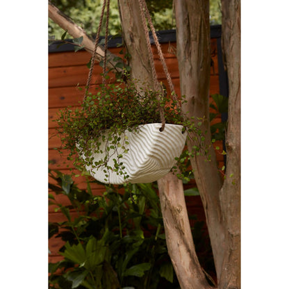 Topography Hanging Planter by Accent Decor. Made from ceramic in a modern style.