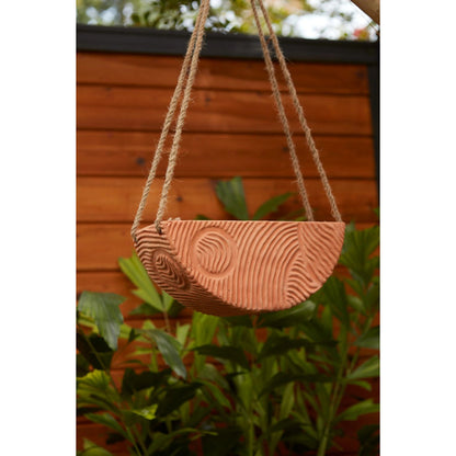 Topography Hanging Planter by Accent Decor. Made from ceramic in a modern style.