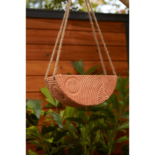 Topography Hanging Planter by Accent Decor. Made from ceramic in a modern style.