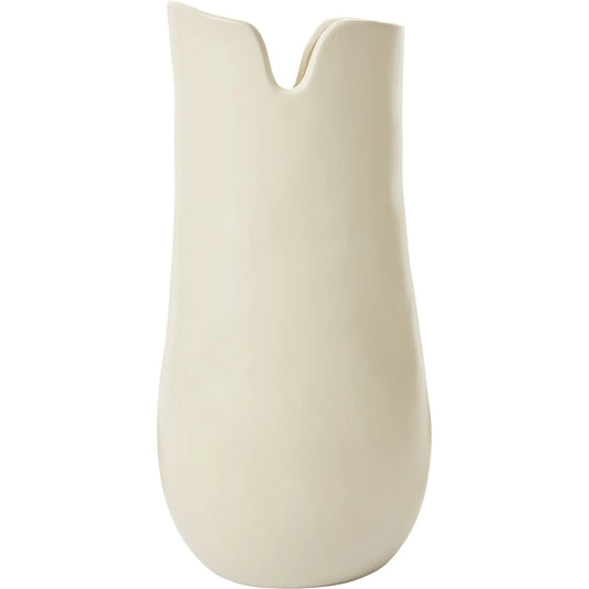 Caldera Vase by Accent Decor in off-white. Made from ceramic in a modern style.
