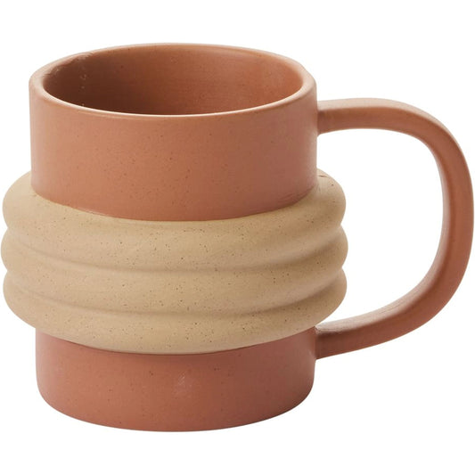 Anillo Mug by Accent Decor in terracotta. Made from ceramic in a modern style.