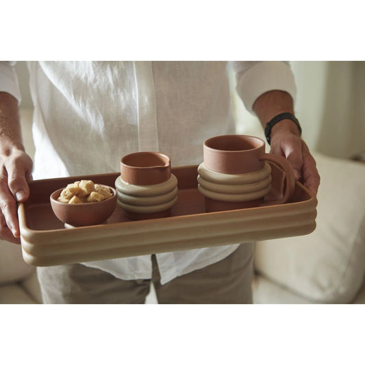 Anillo Tray by Accent Decor in terracotta. Made from ceramic in a modern style.