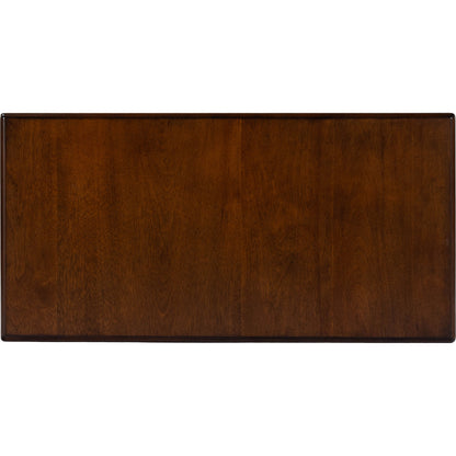 Larina Shaker Wood Chairside Table by Butler Specialty Company in dark brown and plantation cherry. Made from rubberwood solids, birch veneers, mdf, steel, antique dark bronze finish in a transitional style.