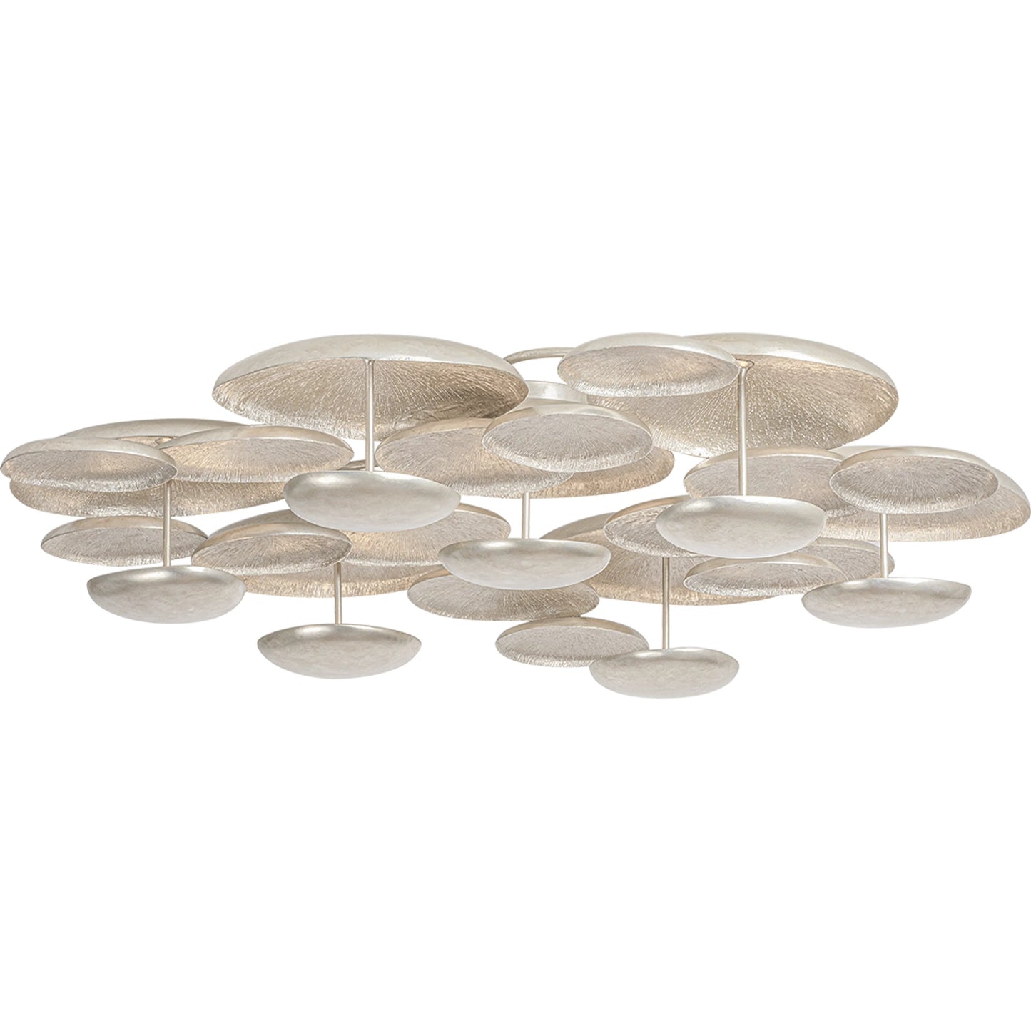 002 SI-2472531 | Primary Silo | Fistral Semi Flush by Corbett in textured warm silver leaf. Made from unique in a modern style.