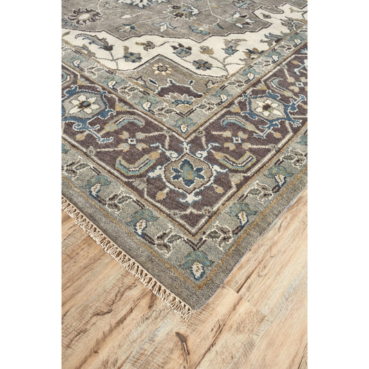 Ustad Traditional Persian Rug - 6112F by Feizy in gray, taupe, blue. Made from wool in a unique style.