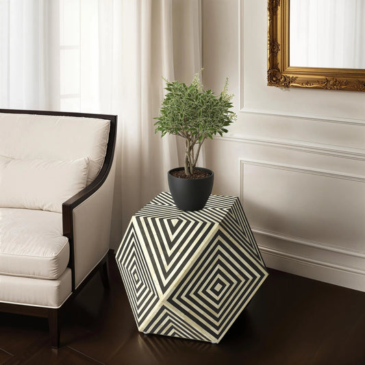 Zanzibar Bone Inlay Bunching Table by Butler Specialty Company in multi-color and black bone inlay. Made from bone inlay, mdf in a modern style.