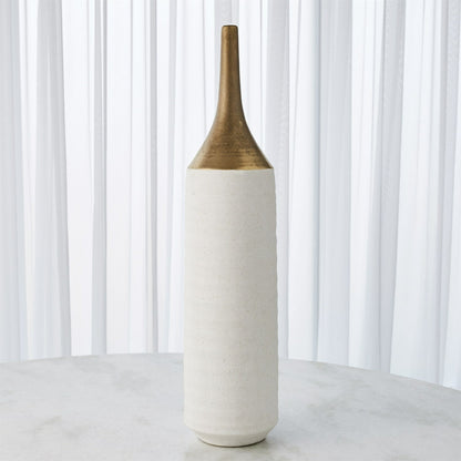 Two Toned Vase by Global Views in gold. Made from ceramic in a eclectic & global style.