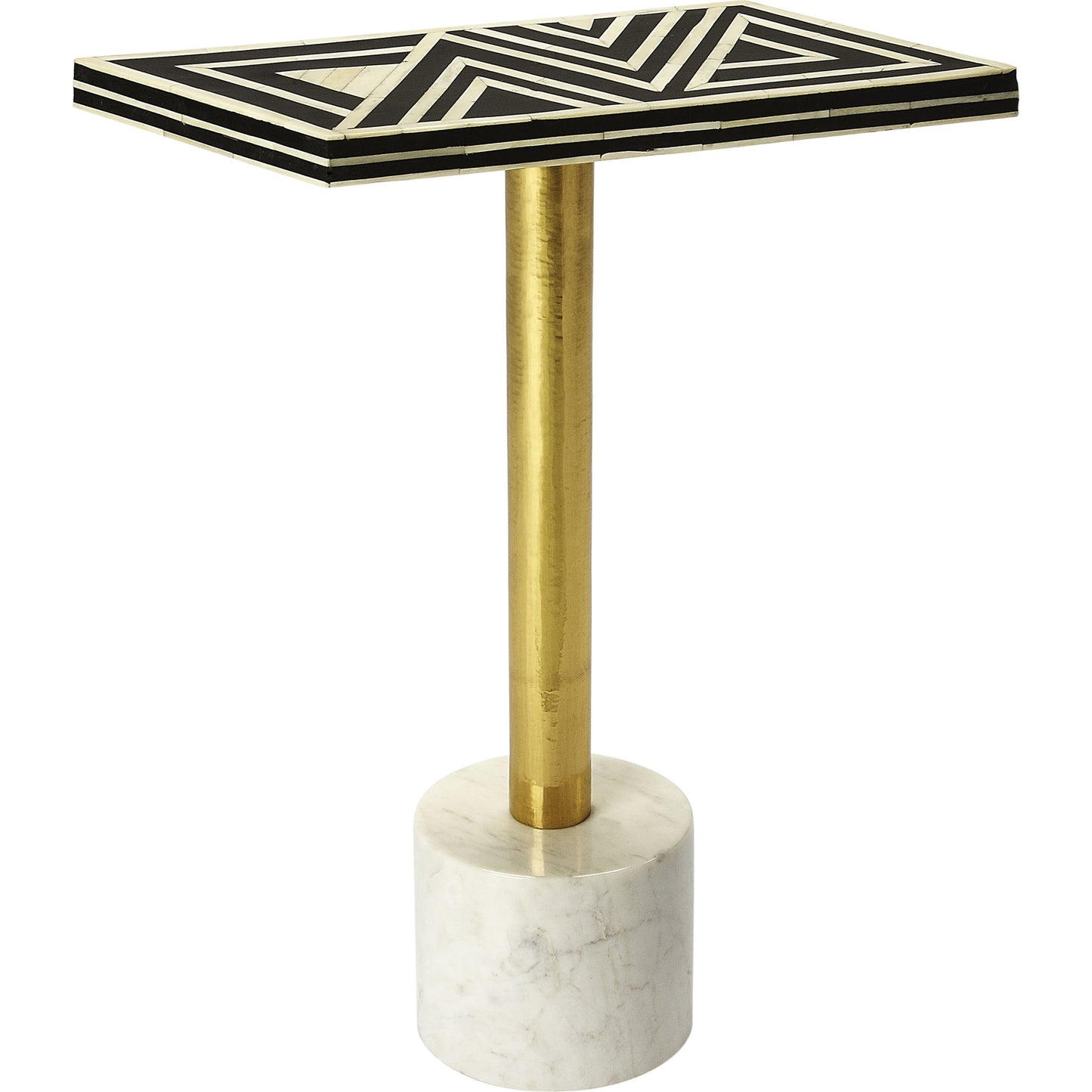 001 S-346204 | Additional Silo | Draper Bone Inlay Accent Table by Butler Specialty Company in multi-color and black bone inlay. Made from bone inlay, marble, brass metal, mdf in a eclectic & global style.