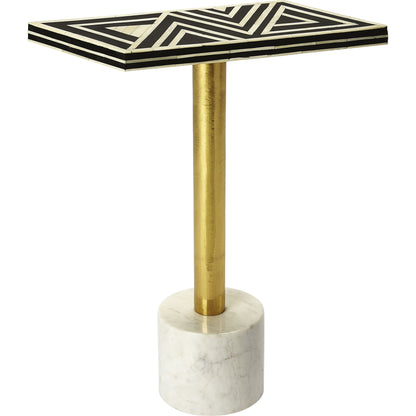 Draper Bone Inlay Accent Table by Butler Specialty Company in multi-color and black bone inlay. Made from bone inlay, marble, brass metal, mdf in a eclectic & global style.