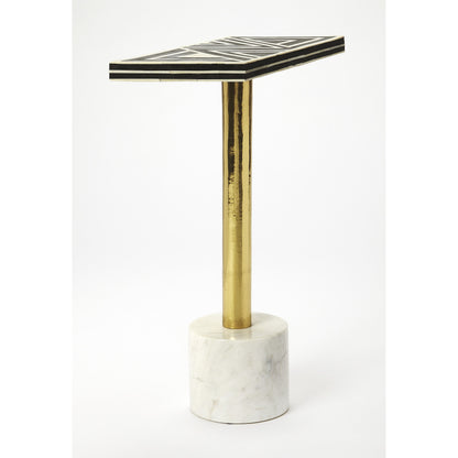Draper Bone Inlay Accent Table by Butler Specialty Company in multi-color and black bone inlay. Made from bone inlay, marble, brass metal, mdf in a eclectic & global style.