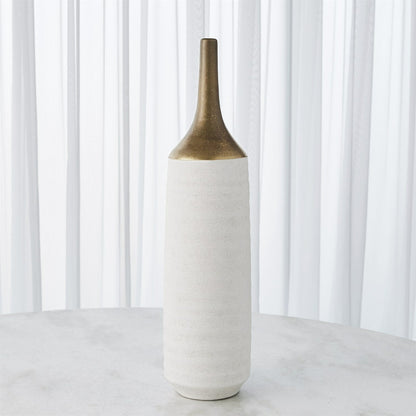 Two Toned Vase by Global Views in gold. Made from ceramic in a eclectic & global style.
