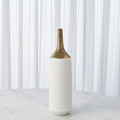 Two Toned Vase by Global Views in gold. Made from ceramic in a eclectic & global style.