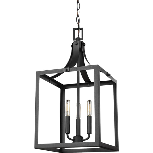 Labette Medium Three Light Hall / Foyer by Visual Comfort & Co. in black. Made from steel in a unique style.