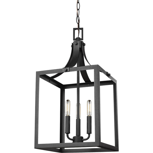 Labette Medium Three Light Hall / Foyer by Visual Comfort & Co. in black. Made from steel in a unique style.