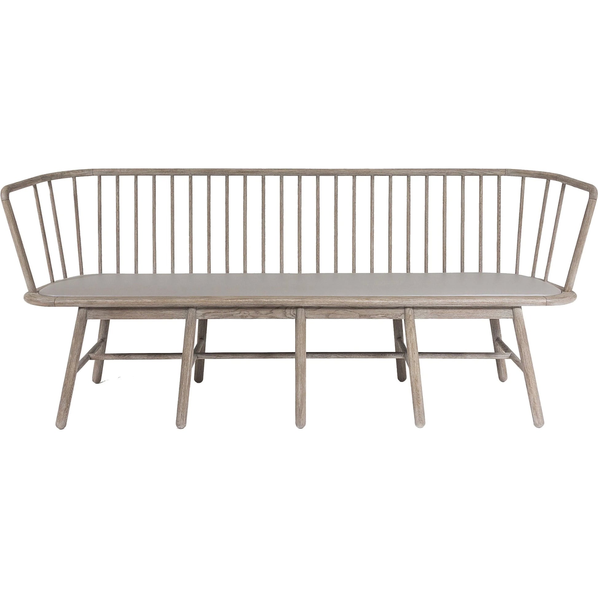 Spindle Long Bench by Global Views. Made from american oak in a coastal style.