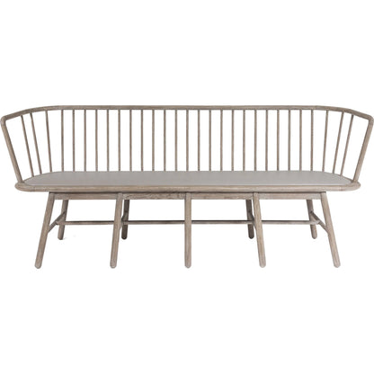 Spindle Long Bench by Global Views. Made from american oak in a coastal style.