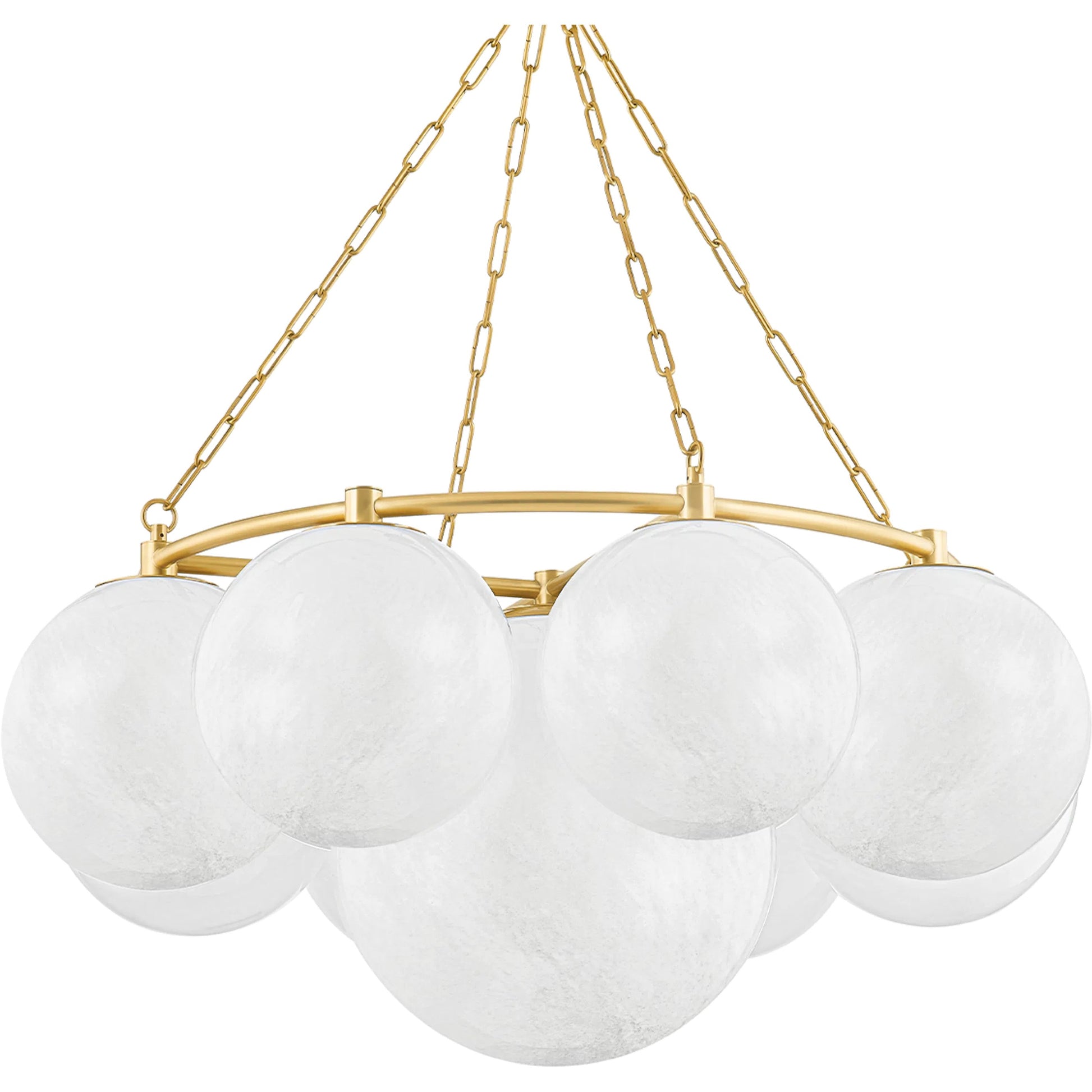 Thornwood 9 Light Chandelier by Hudson Valley in aged brass. Made from steel in a modern style.