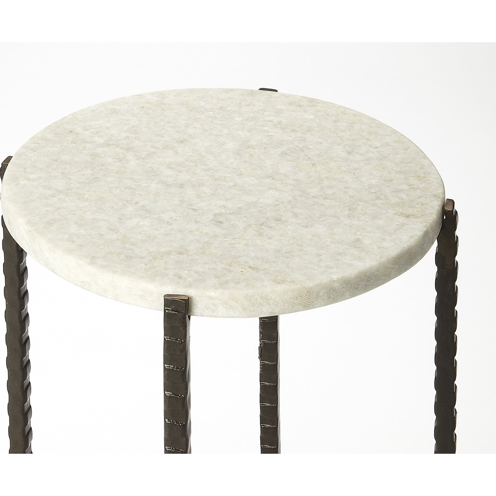 Nigella Round Marble & Metal Accent Table by Butler Specialty Company in multi-color. Made from unique in a eclectic & global style.