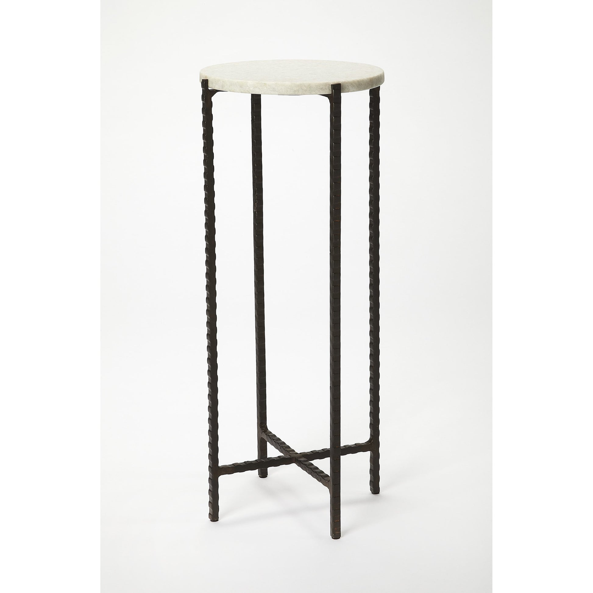 Nigella Round Marble & Metal Accent Table by Butler Specialty Company in multi-color. Made from unique in a eclectic & global style.