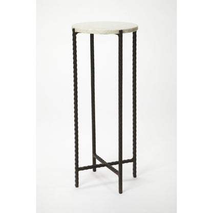 Nigella Round Marble & Metal Accent Table by Butler Specialty Company in multi-color. Made from unique in a eclectic & global style.