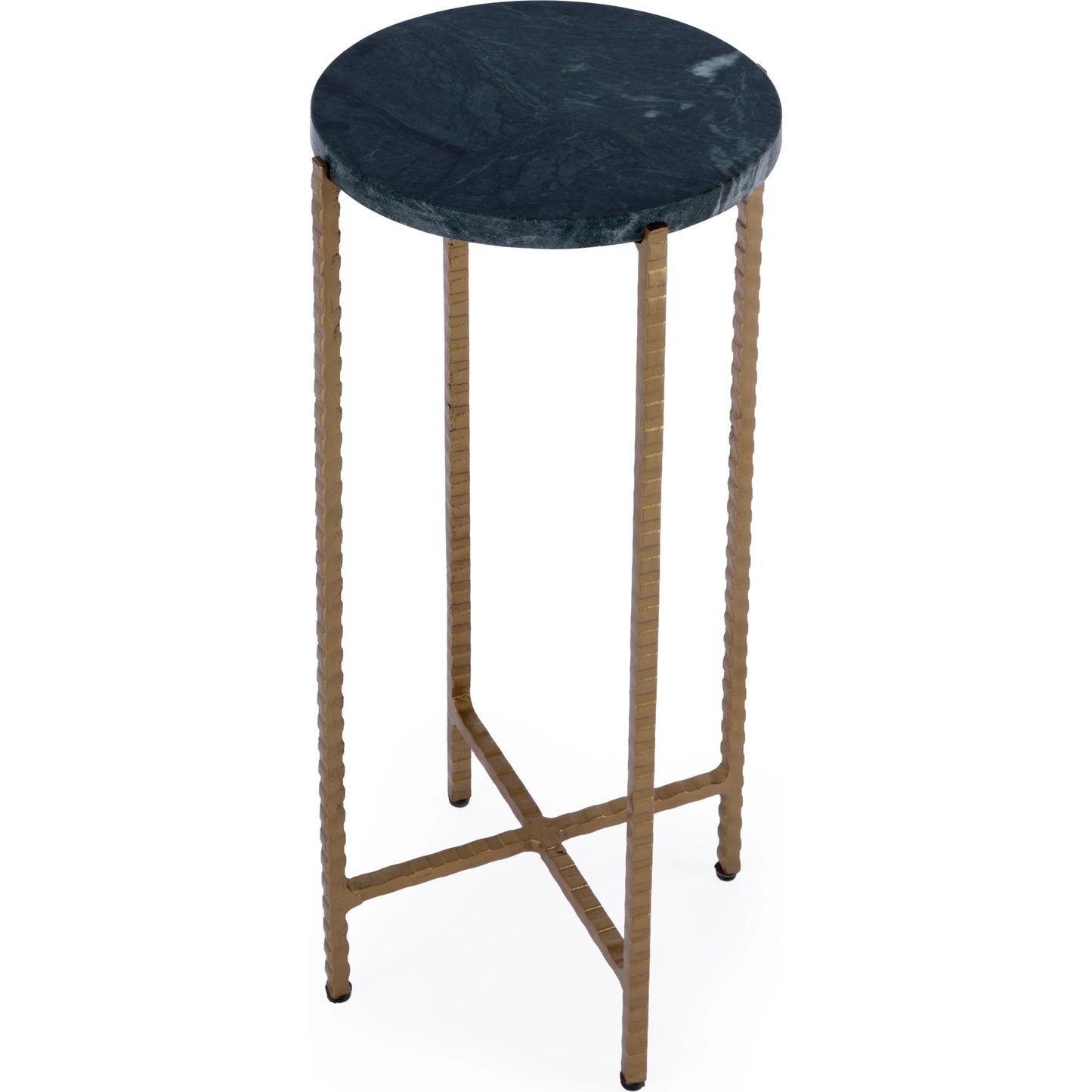 001 SI-2155906 | Primary Silo | Nigella Round Side Table by Butler Specialty Company in green marble. Made from iron, marble in a modern style.