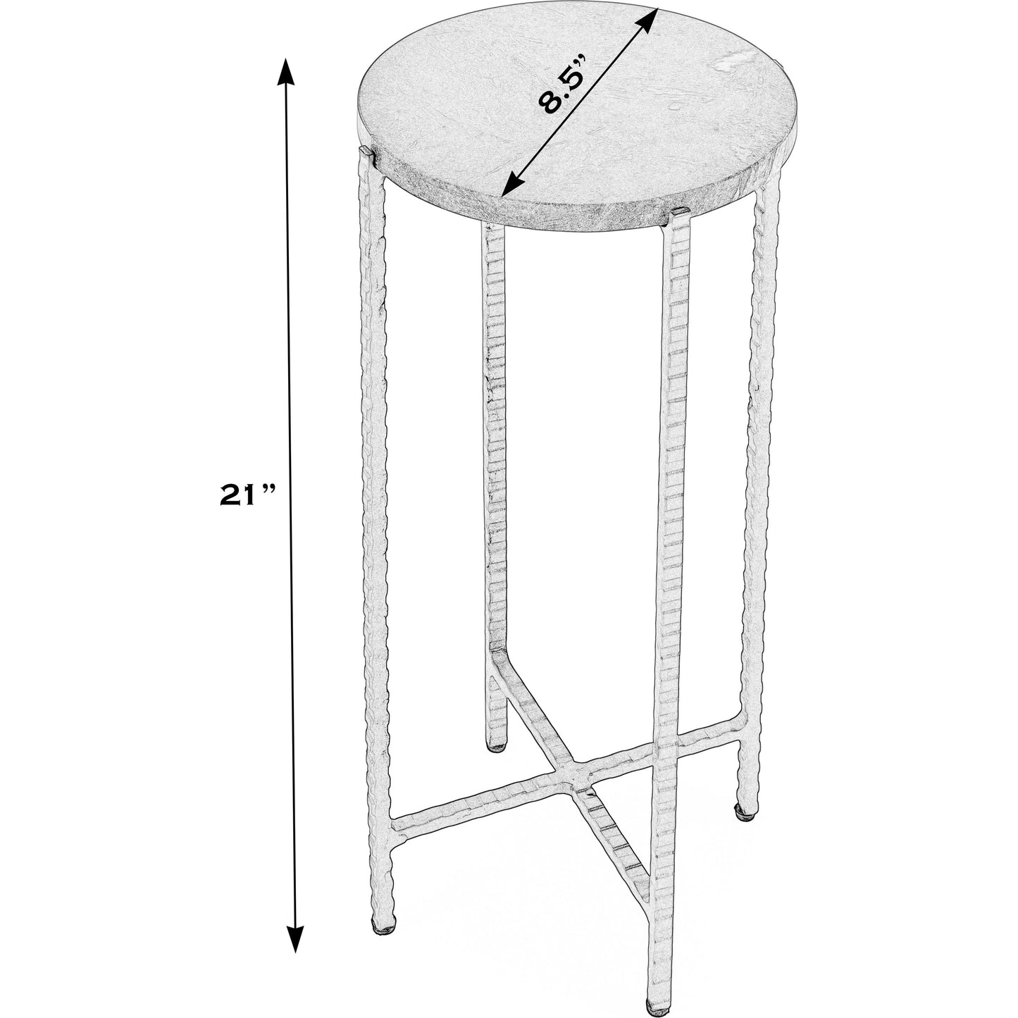 002 SI-2155906 | Additional Silo | Nigella Round Side Table by Butler Specialty Company in green marble. Made from iron, marble in a modern style.