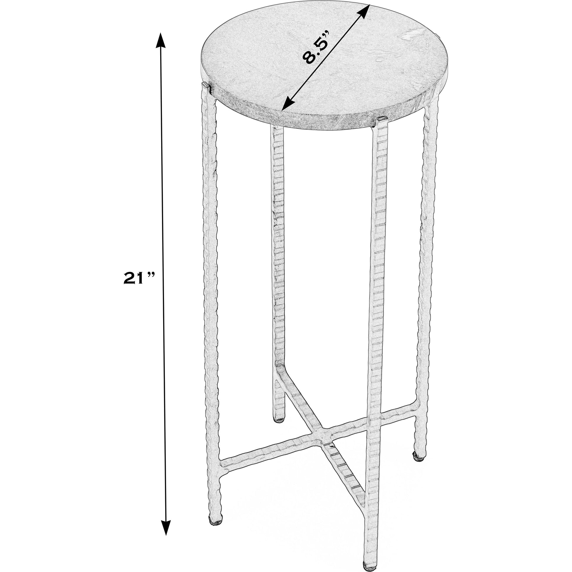Nigella Round Side Table by Butler Specialty Company in green marble. Made from iron, marble in a modern style.