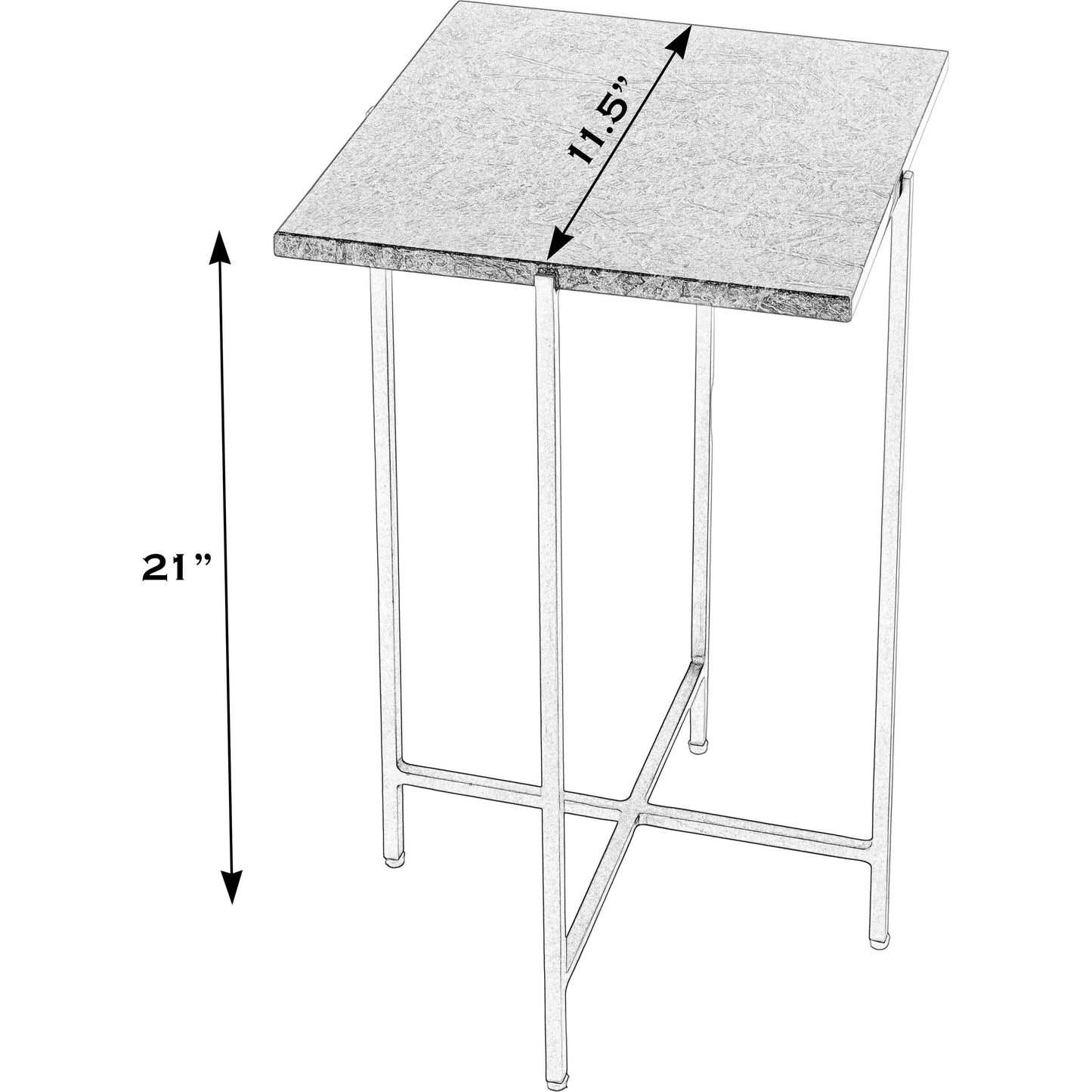 002 SI-2155905 | Additional Silo | Nigella Square Side Table by Butler Specialty Company in green marble. Made from iron, marble in a modern style.