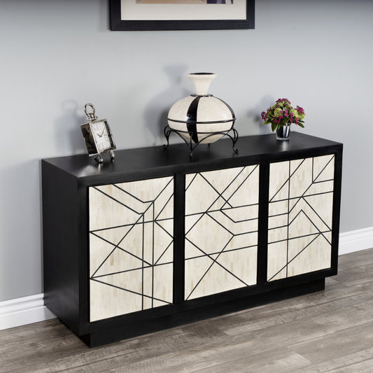 Greta Bone Inlay Sideboard by Butler Specialty Company in assorted and black bone inlay. Made from bone inlay, mdf in a eclectic & global style.
