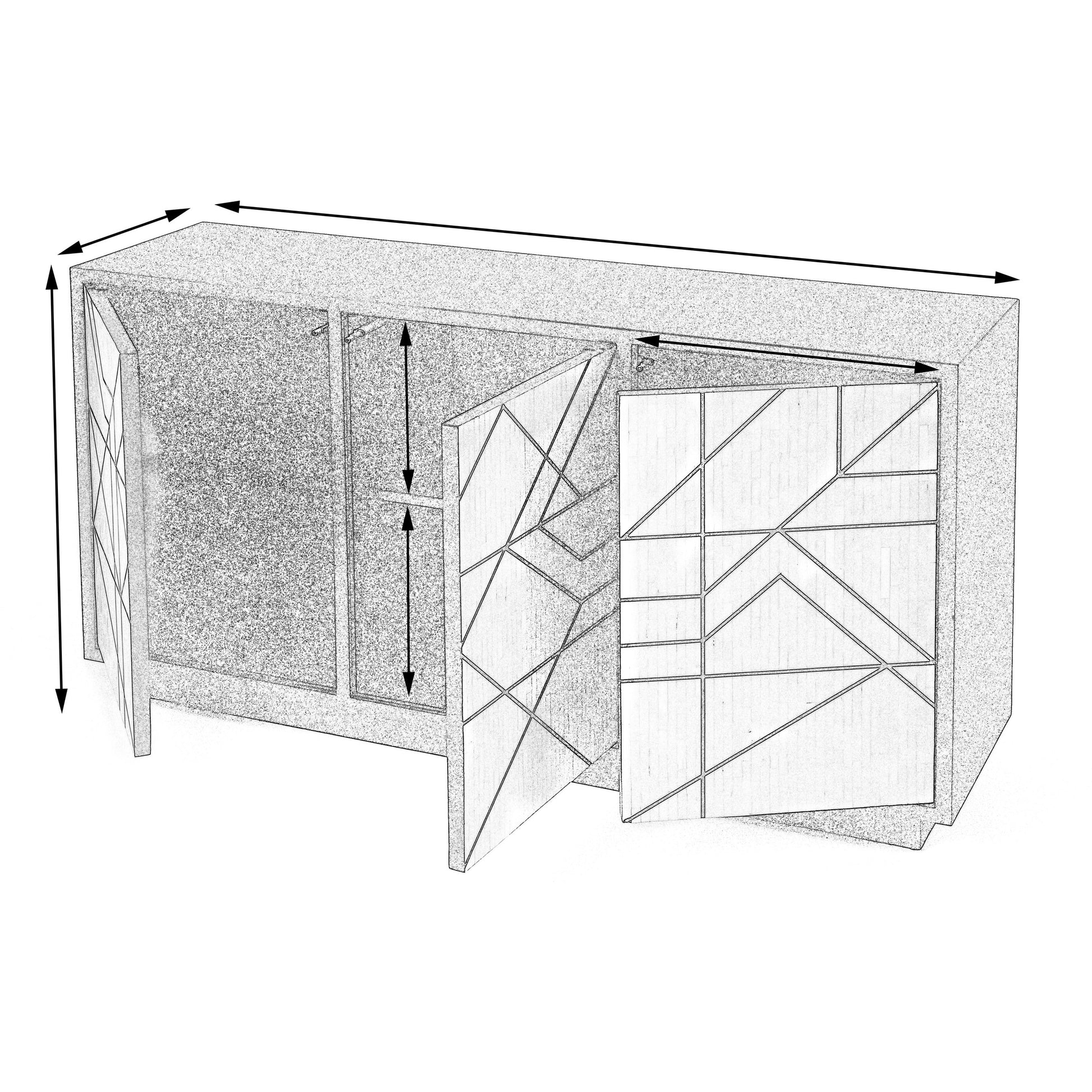 Greta Bone Inlay Sideboard by Butler Specialty Company in assorted and black bone inlay. Made from bone inlay, mdf in a eclectic & global style.