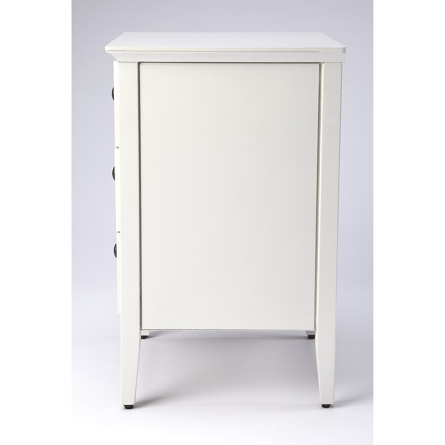 003 S-346275 | Additional Silo | Kinsley Glossy White Accent Chest by Butler Specialty Company in off white and glossy white. Made from bayur wood solids, mdf, pewter finished steel hardware in a transitional style.