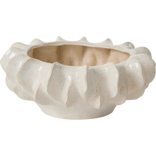 Isandro Bowl by Accent Decor in off, white. Made from ceramic in a unique style.