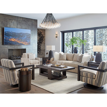 Black Diamond Round End Table by Lexington in burnished bronze. Made from unique in a modern style.