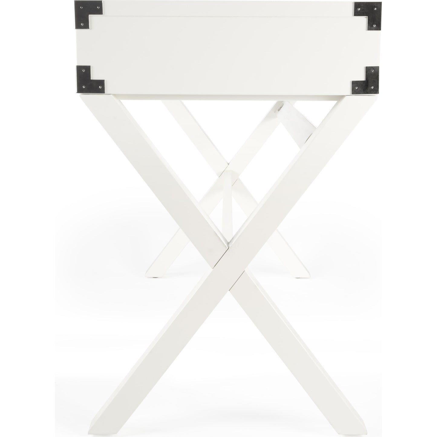 006 S-346147 | Additional Silo | Anew Campaign Desk by Butler Specialty Company in white and white. Made from rubberwood solids, mdf, hardware: silver finished steel in a modern style.