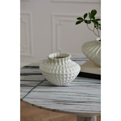 Ilaria Vase by Accent Decor in off, white. Made from ceramic in a unique style.