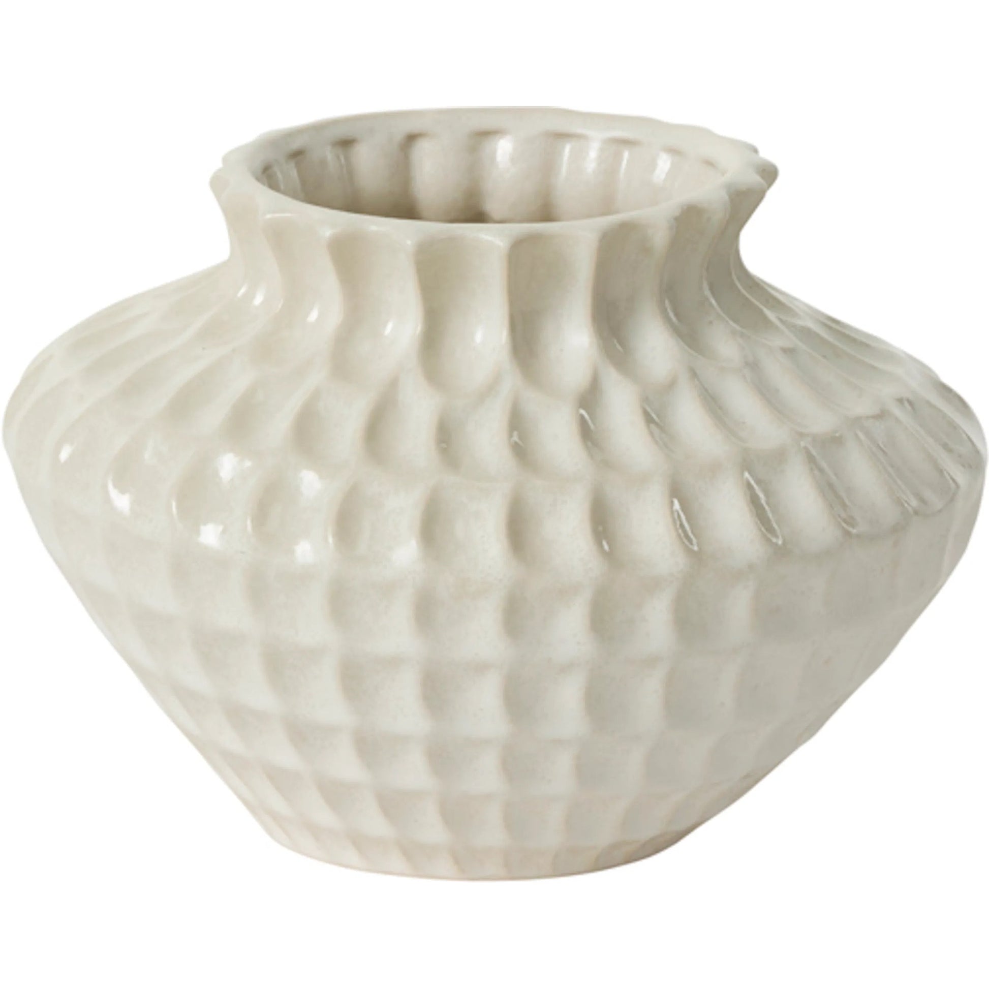 Ilaria Vase by Accent Decor in off, white. Made from ceramic in a unique style.