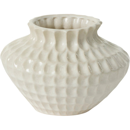 Ilaria Vase by Accent Decor in off, white. Made from ceramic in a unique style.