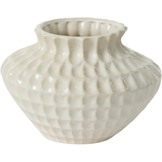 Ilaria Vase by Accent Decor in off, white. Made from ceramic in a unique style.