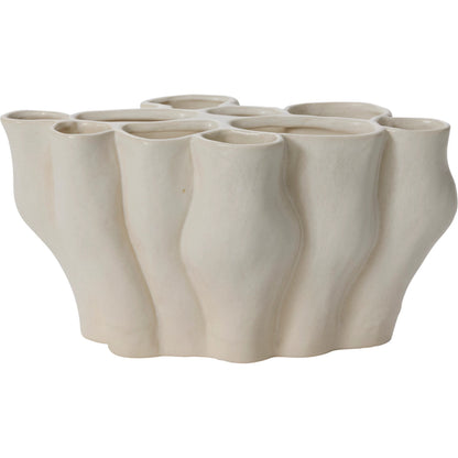 Kado Vase by Accent Decor in off, white. Made from ceramic in a unique style.