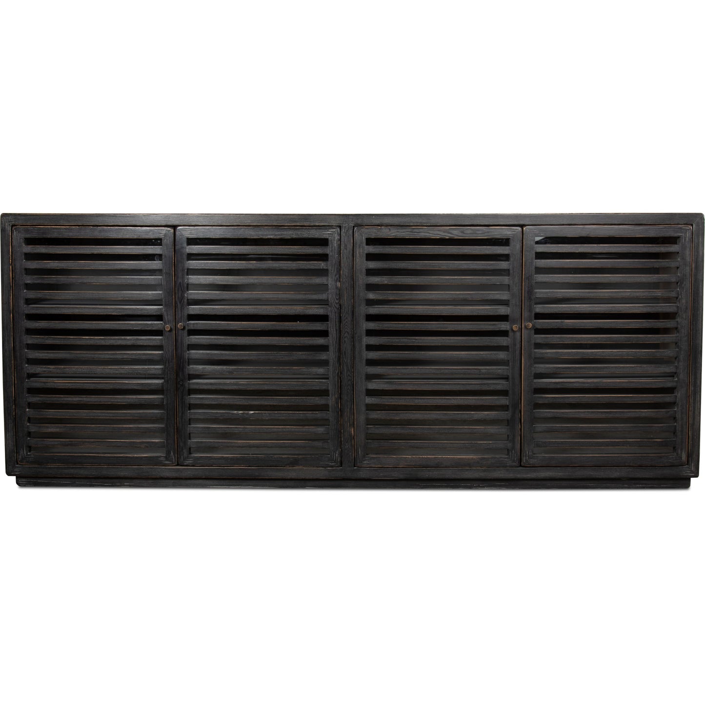 002 SR-858147 | Additional Silo | St Lucia Sideboard by Sarreid Ltd. in black and 4 fixed shelves. Made from pine in a rustic style.