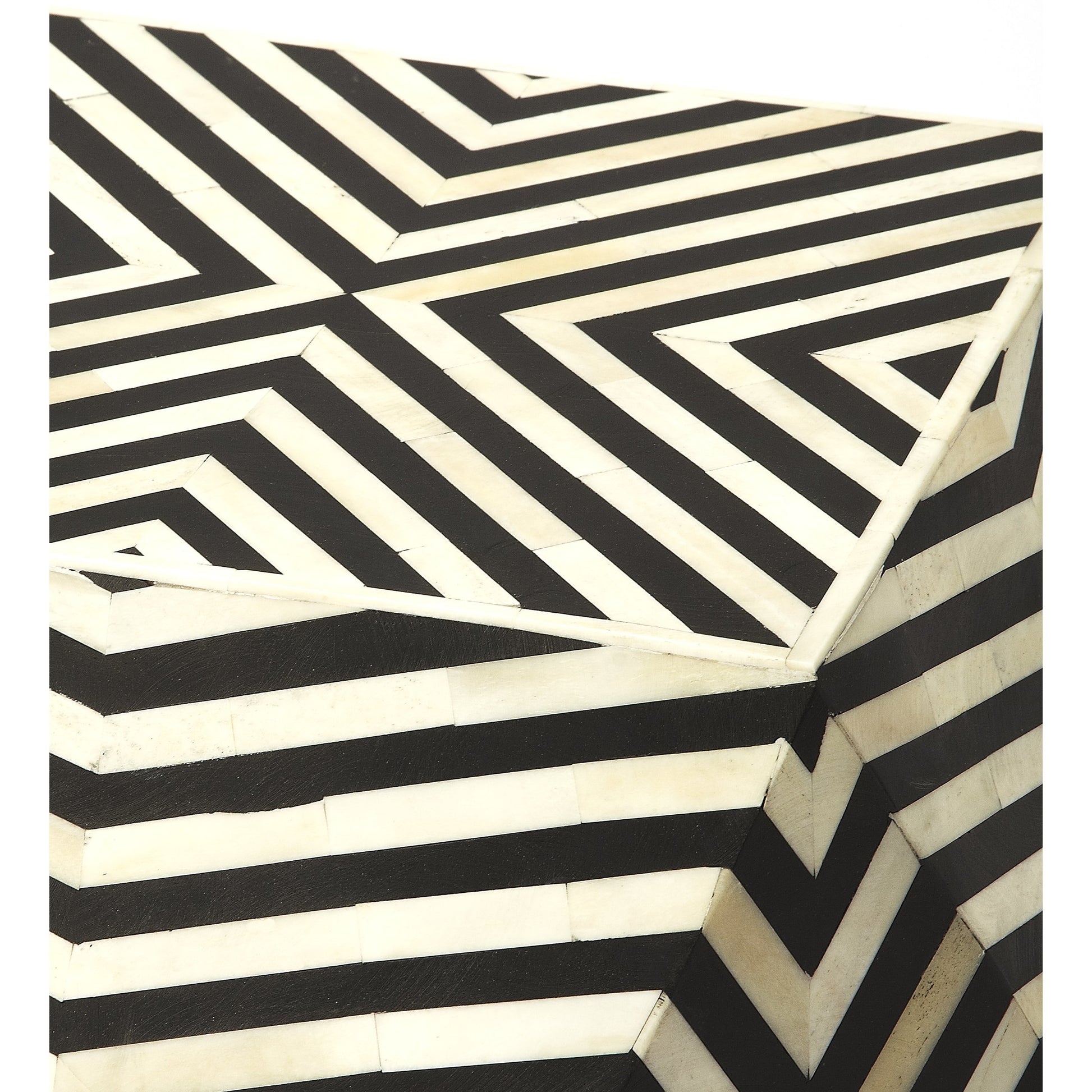 Zanzibar Bone Inlay Accent Table by Butler Specialty Company in black and black bone inlay. Made from bone inlay, mdf, resin in a eclectic & global style.