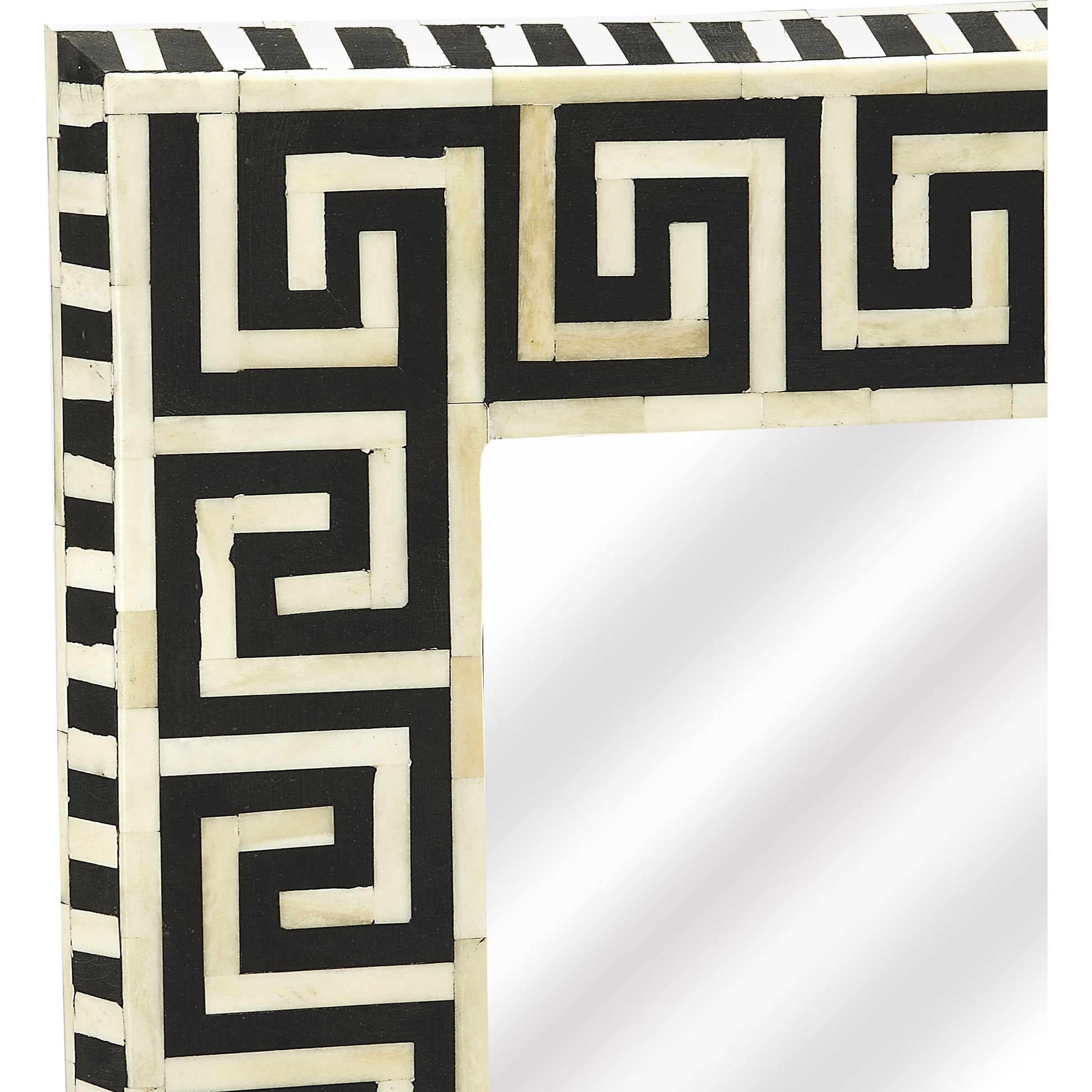 Eternity Wall Mirror by Butler Specialty Company in black and black bone inlay. Made from bone inlay, mdf, mirrored glass, resin in a transitional style.