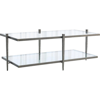 Laforge Cocktail Table by Global Views. Made from iron, tempered glass in a transitional style.