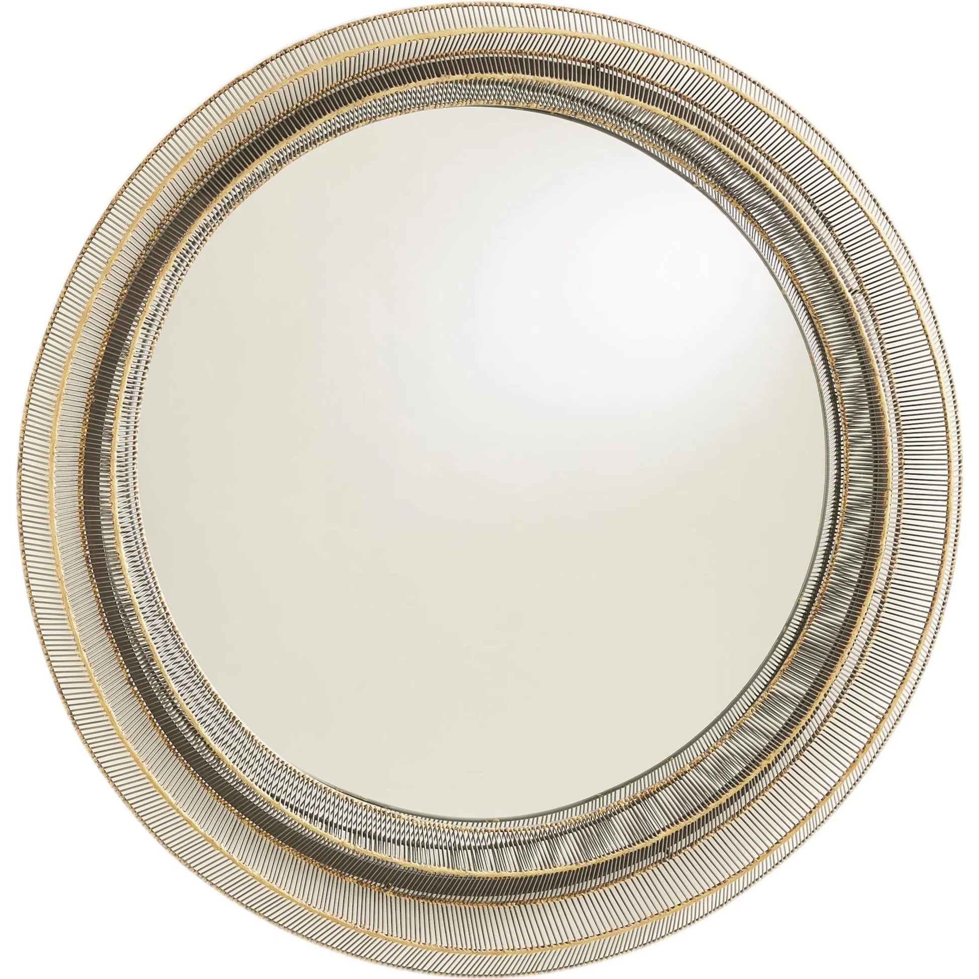 Wire Ribbon Mirror by Global Views in natural iron. Made from mdf, iron, mirror in a transitional style.