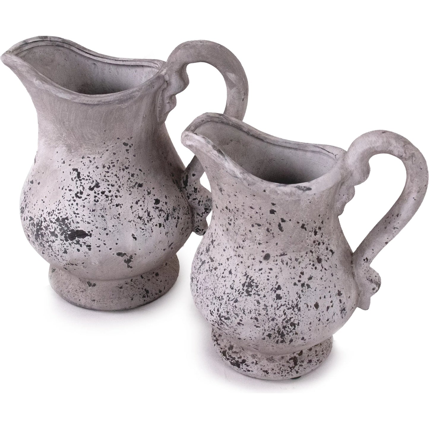 003 SI-2448753,SI-2448754 | Additional Silo | Distressed Grey Wash Pitcher by Zentique in distressed grey wash. Made from terracotta in a cottage & farmhouse style.