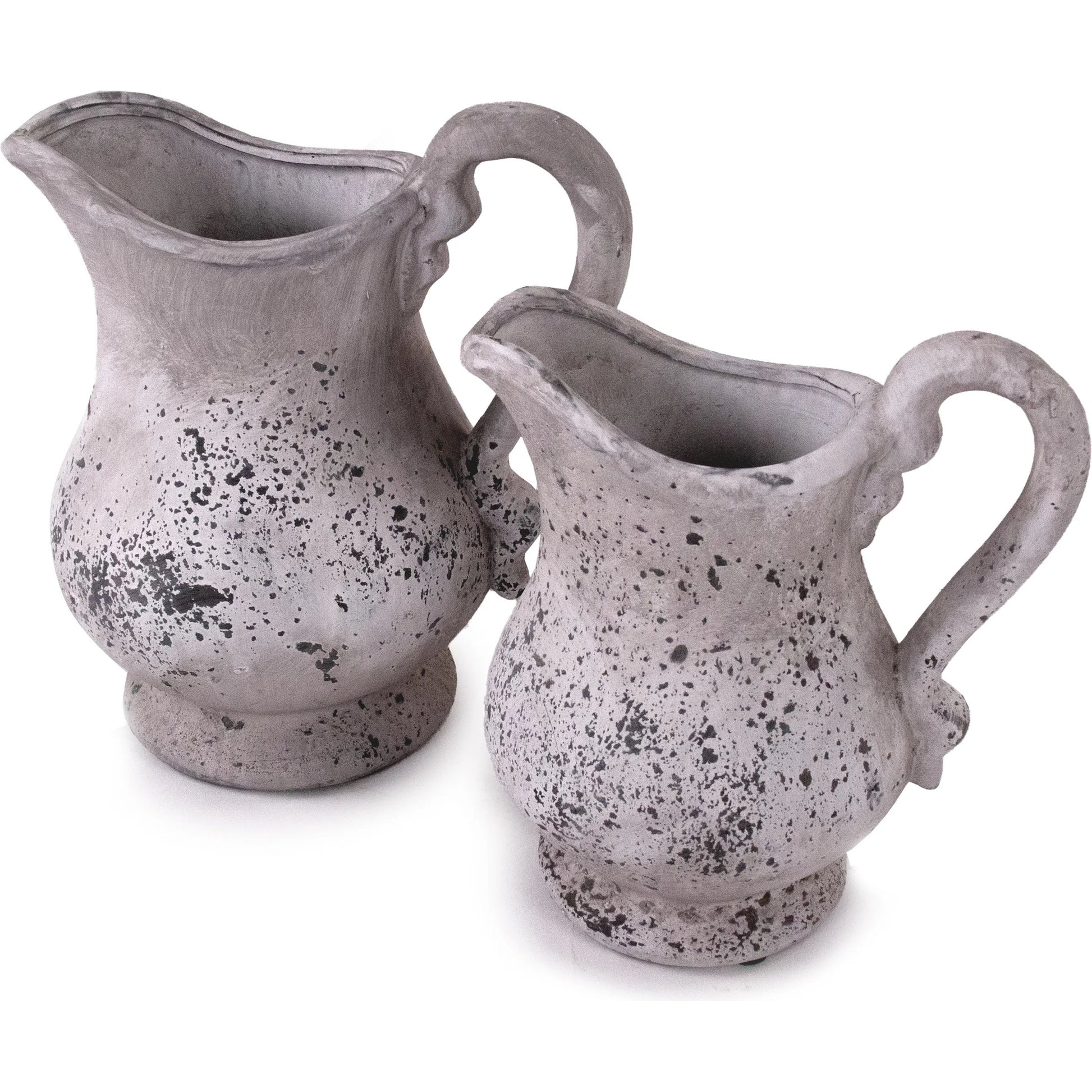 Distressed Grey Wash Pitcher by Zentique in distressed grey wash. Made from terracotta in a cottage & farmhouse style.