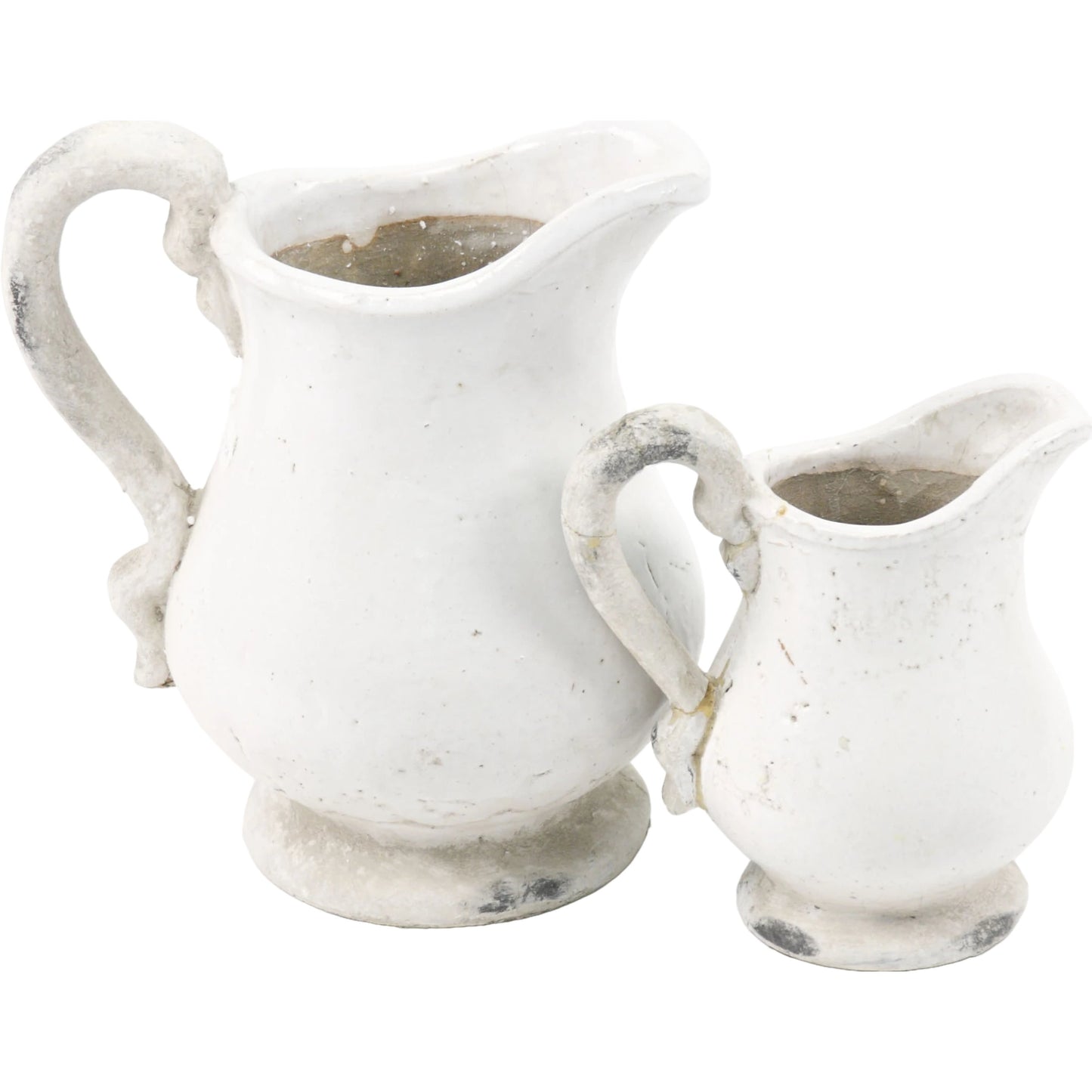 003 S-338077,S-338080 | Additional Silo | French Country Earthenware Pitcher by Zentique in distressed white and ceramic. Made from ceramic in a cottage & farmhouse style.